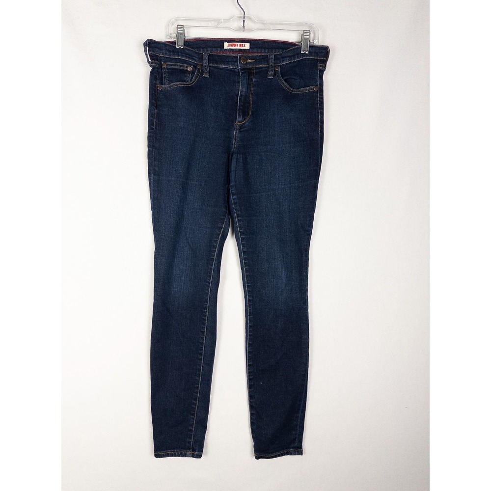 Johnny Was Womens Skinny Jeans 33x30 Boho‎ Dark Wash High Rise Denim